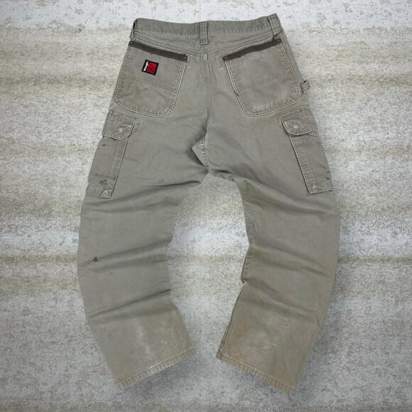 Vintage Wrangler Riggs Carpenter Pants Light Chocolate Brown Baggy Wide Leg 90s - Picture 1 of 13